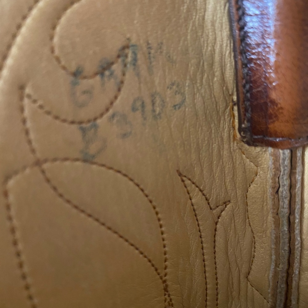 T O Stanley Vintage Brown Lizard Cowboy Boots 9D - Picture 6 of 8